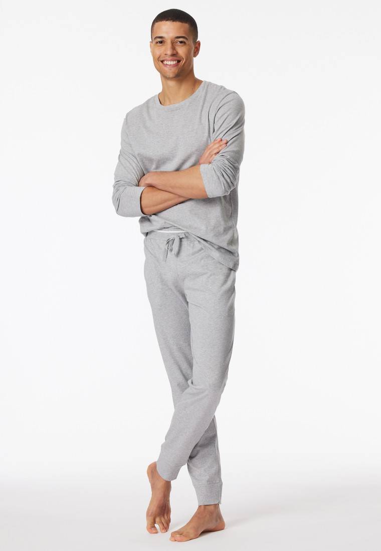 Schiesser Hose lang Bündchen grau meliert - Mix+Relax