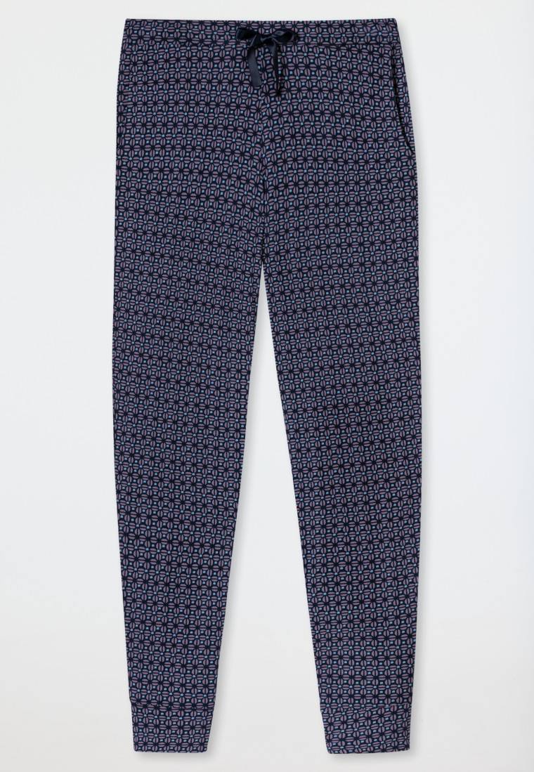 Schiesser Hose Lang Bündchen Multicolor Floral Gemustert - Mix+Relax