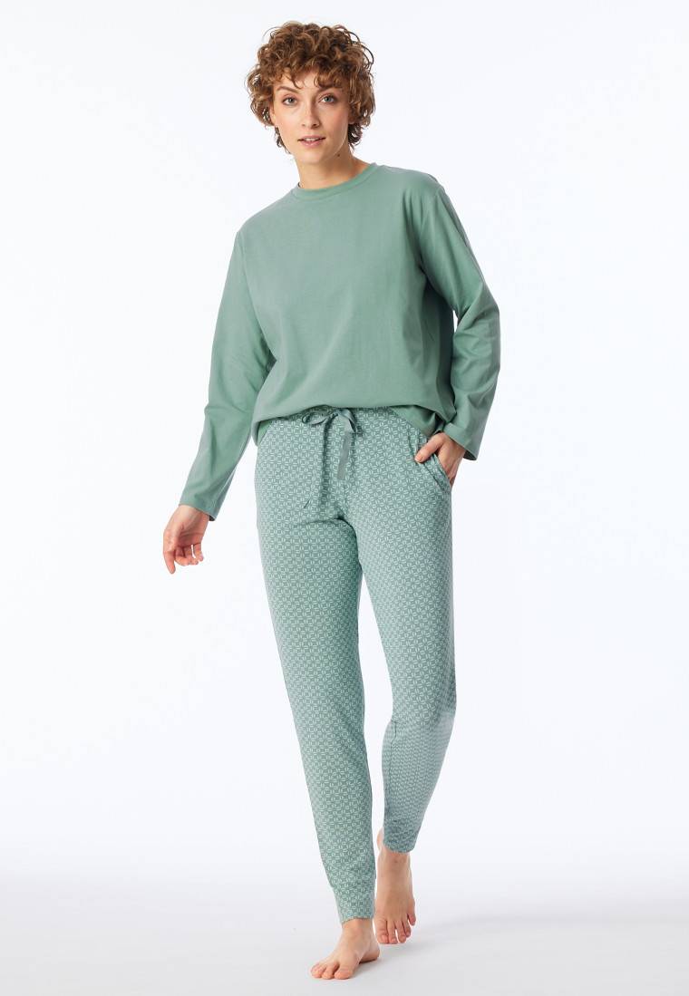 Schiesser Hose lang Bündchen multicolor floral gemustert - Mix+Relax