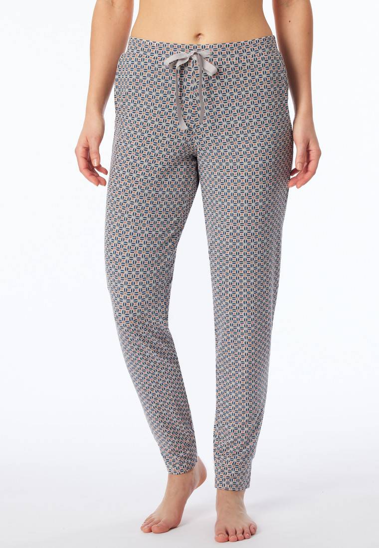 Schiesser Hose Lang Bündchen Multicolor Floral Gemustert - Mix+Relax