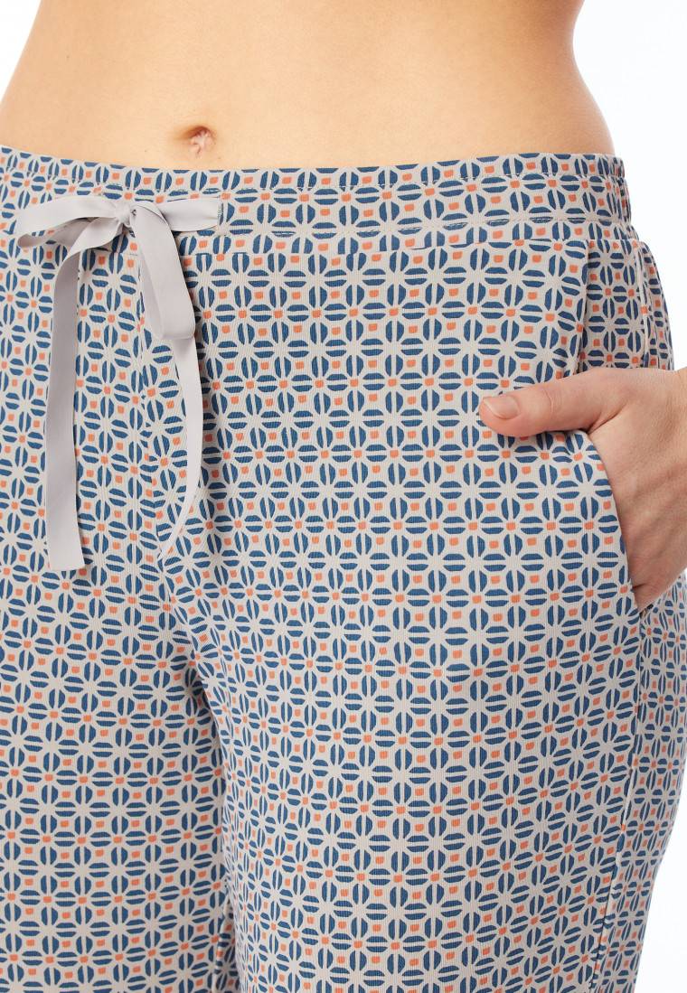 Schiesser Hose Lang Bündchen Multicolor Floral Gemustert - Mix+Relax