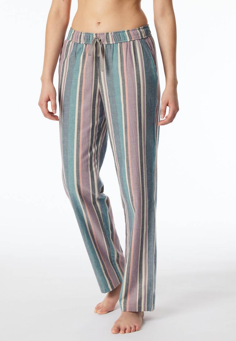 Schiesser Hose Lang Flanell Organic Cotton Streifen Multicolor - Mix+Relax