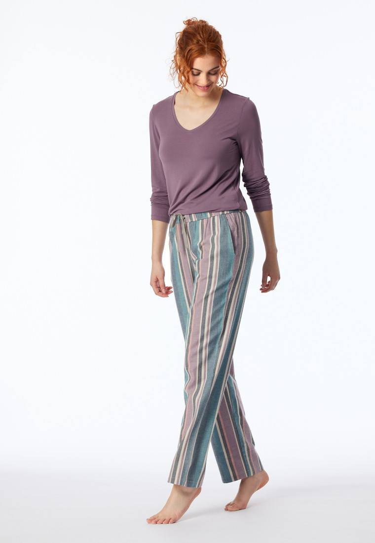 Schiesser Hose lang Flanell Organic Cotton Streifen multicolor - Mix+Relax