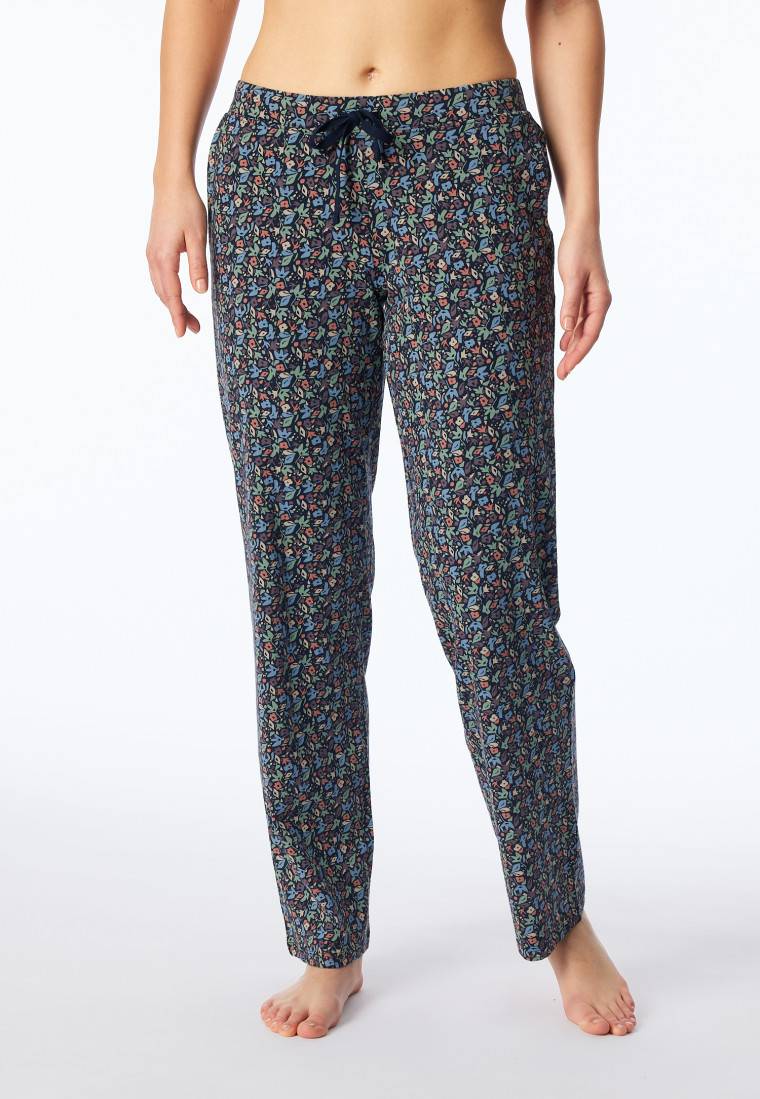 Schiesser Hose Lang Multicolor Floral Gemustert - Mix+Relax