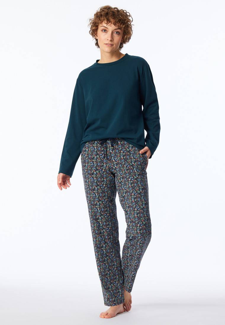 Schiesser Hose lang multicolor floral gemustert - Mix+Relax