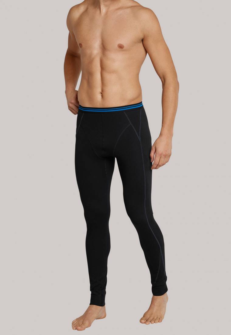 Schiesser Hose Lang Thermowäsche Warm Schwarz - Sport Thermo Light