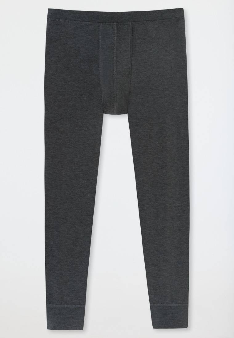 Schiesser Hose Lang Wärmend Dunkelgrau Meliert - Casual Warming