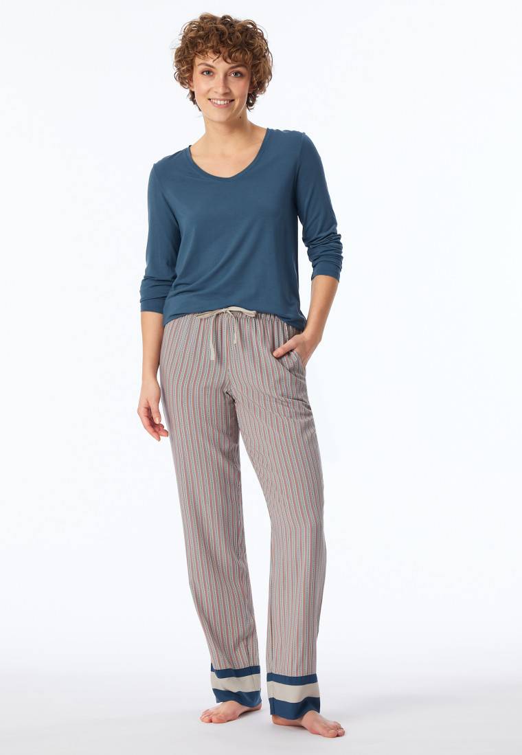 Schiesser Hose lang Webware Streifen multicolor - Mix+Relax