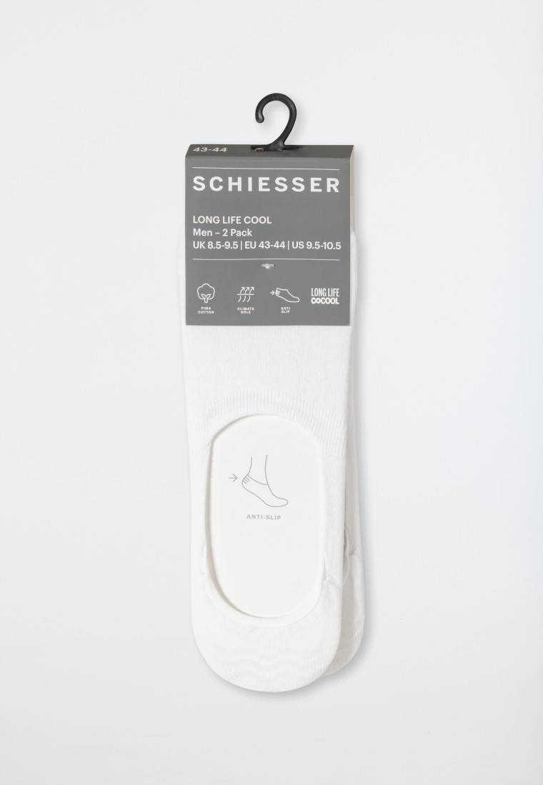 Schiesser Inshoe-Herrensocken 2er-Pack Weiss - Long Life Cool