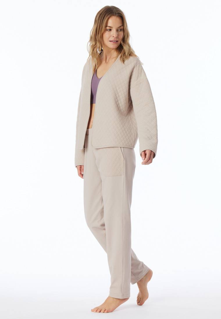 Schiesser Jacke Jersey-Quiltstoff und Sweatware beige - Mix+Relax