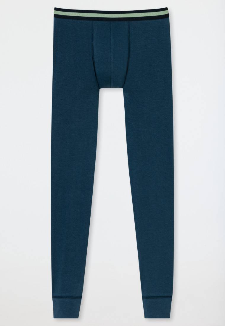 Schiesser Lange Unterhose Organic Cotton Streifen Nachtblau - 95/5