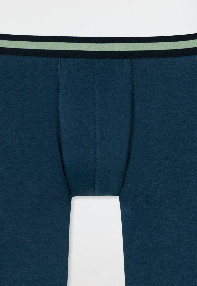 Schiesser Lange Unterhose Organic Cotton Streifen Nachtblau - 95/5