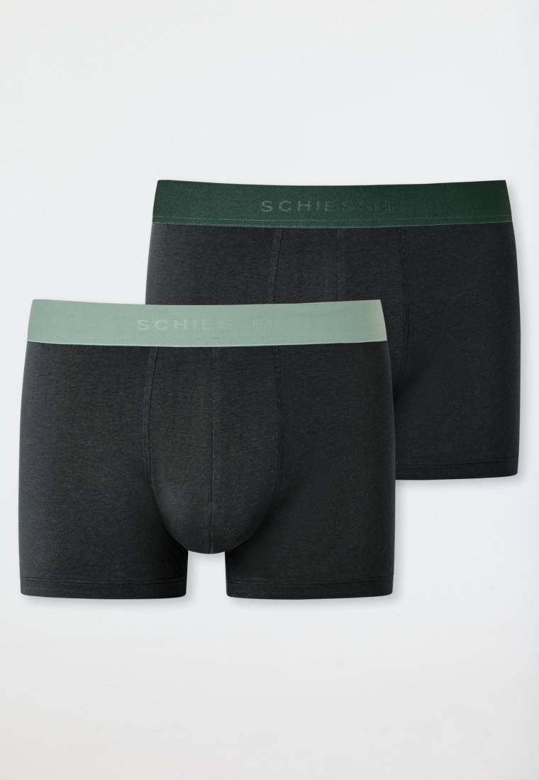 Schiesser Long-Shorts 2er-Pack Organic Cotton Webgummibund Mehrfarbig - 95/5
