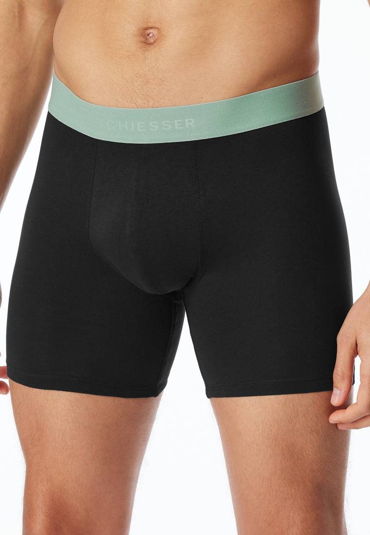 Schiesser Long-Shorts 2er-Pack Organic Cotton Webgummibund Mehrfarbig - 95/5