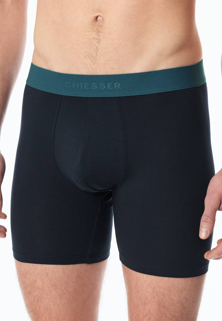 Schiesser Long-Shorts 2er-Pack Organic Cotton Webgummibund Mehrfarbig - 95/5