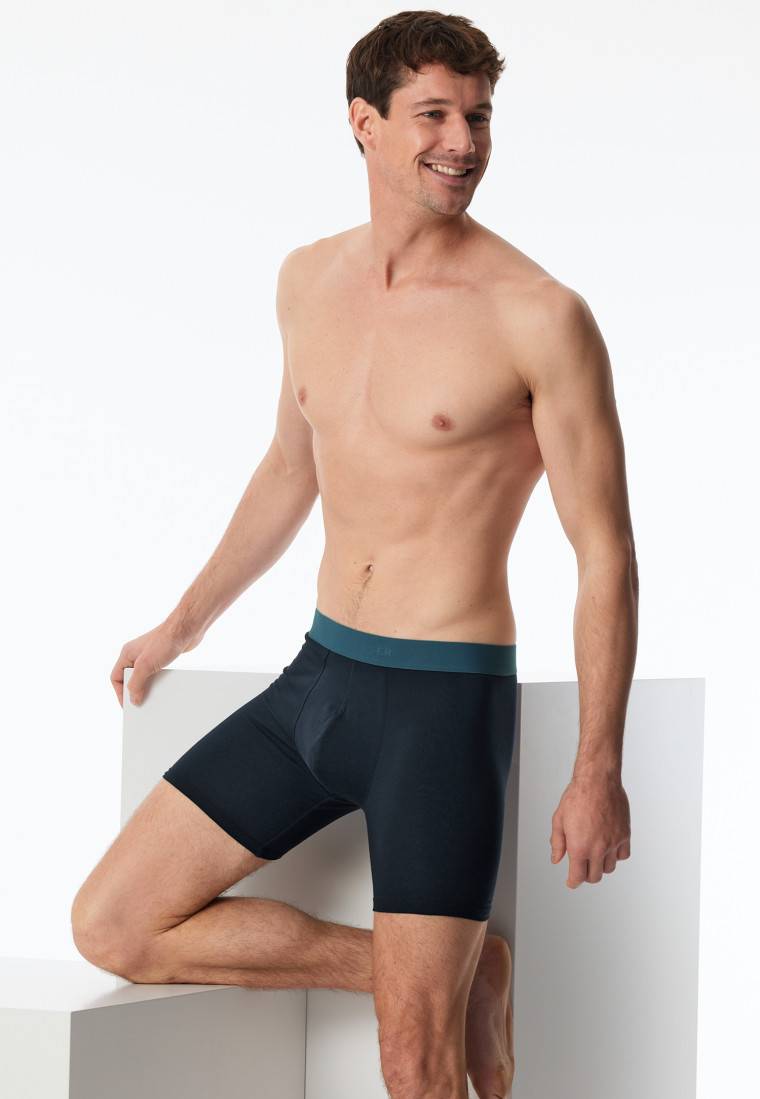 Schiesser Long-Shorts 2er-Pack Organic Cotton Webgummibund mehrfarbig - 95/5