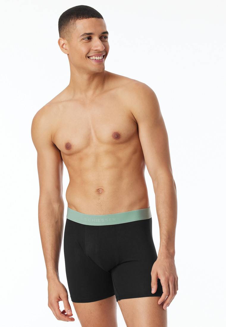 Schiesser Long-Shorts 2er-Pack Organic Cotton Webgummibund mehrfarbig - 95/5