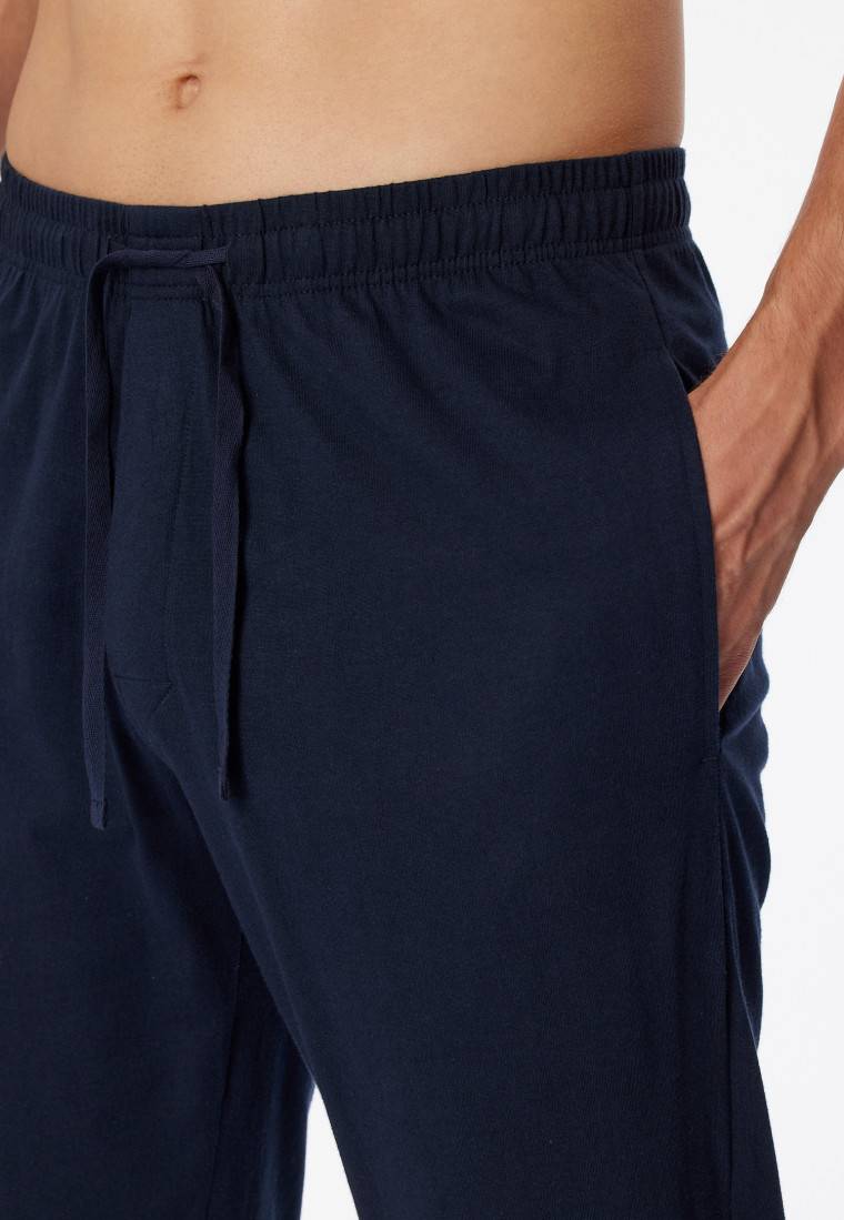 Schiesser Loungehose Lang Jersey Bündchen Dunkelblau - Mix+Relax