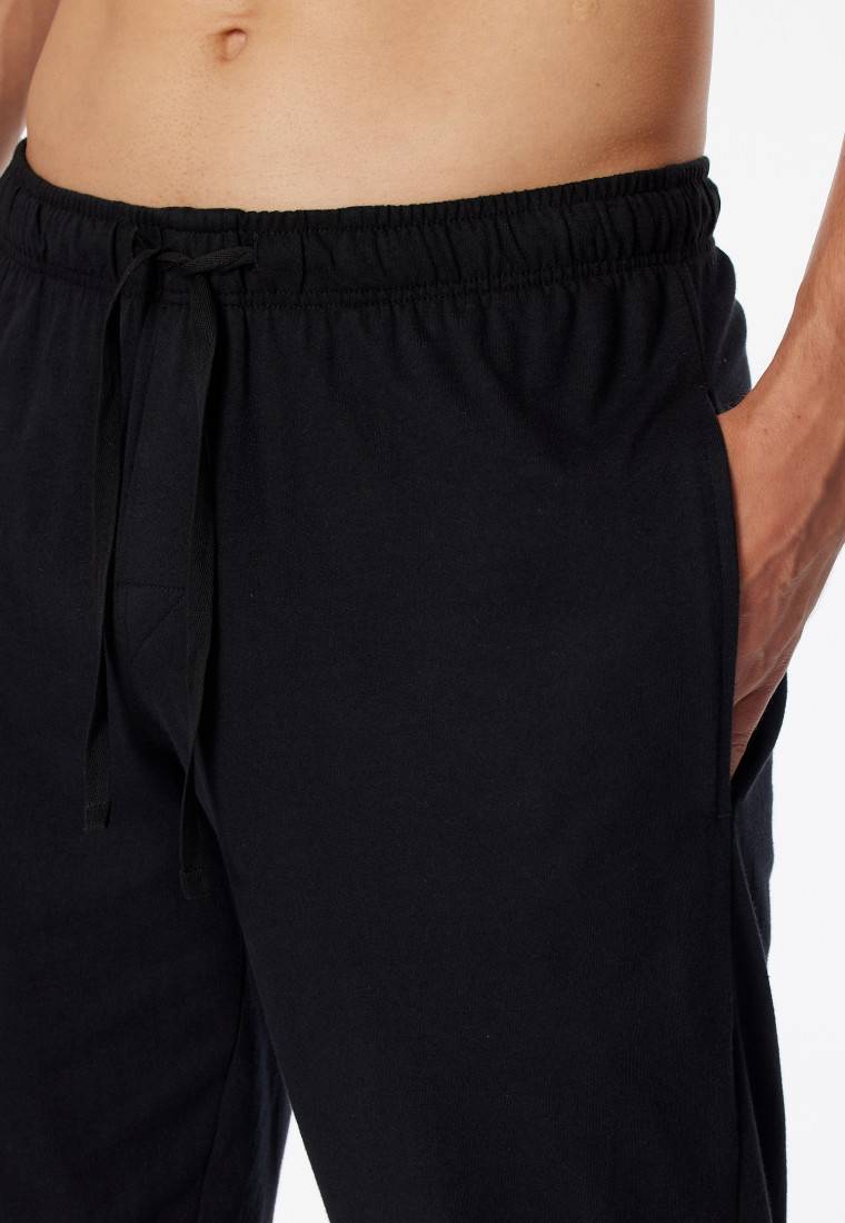 Schiesser Loungehose Lang Jersey Bündchen Schwarz- Mix+Relax