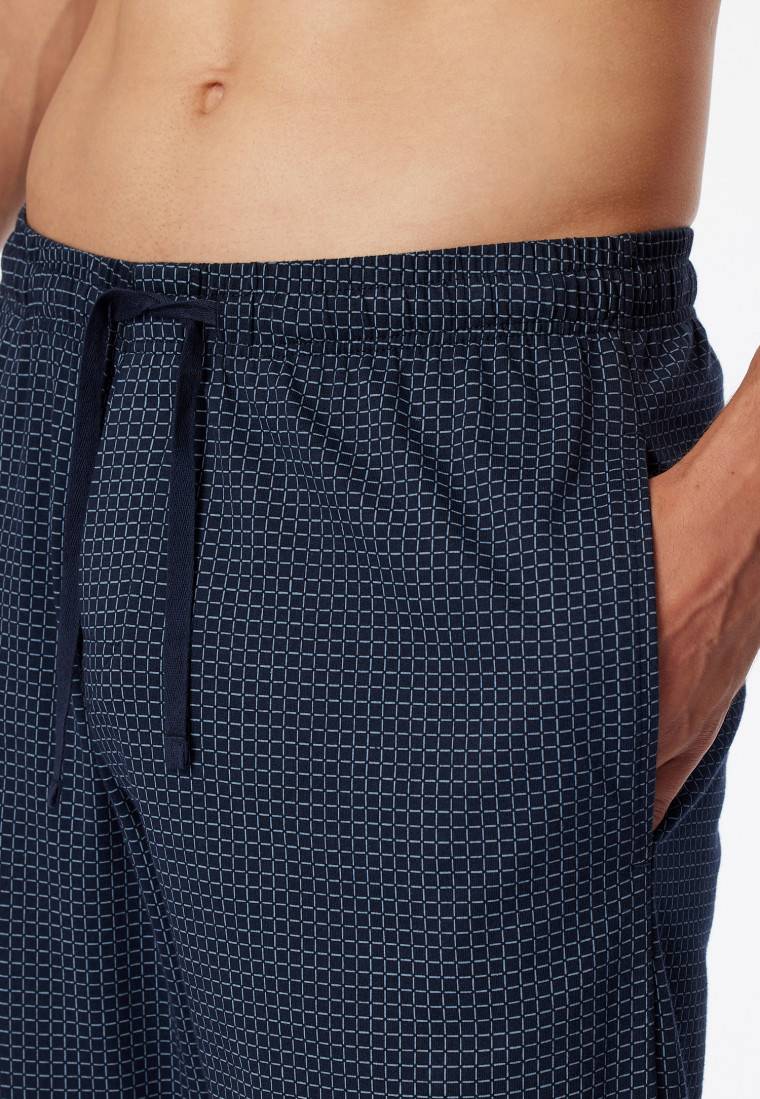 Schiesser Loungehose Lang Jersey Dunkelblau-gemustert - Mix+Relax