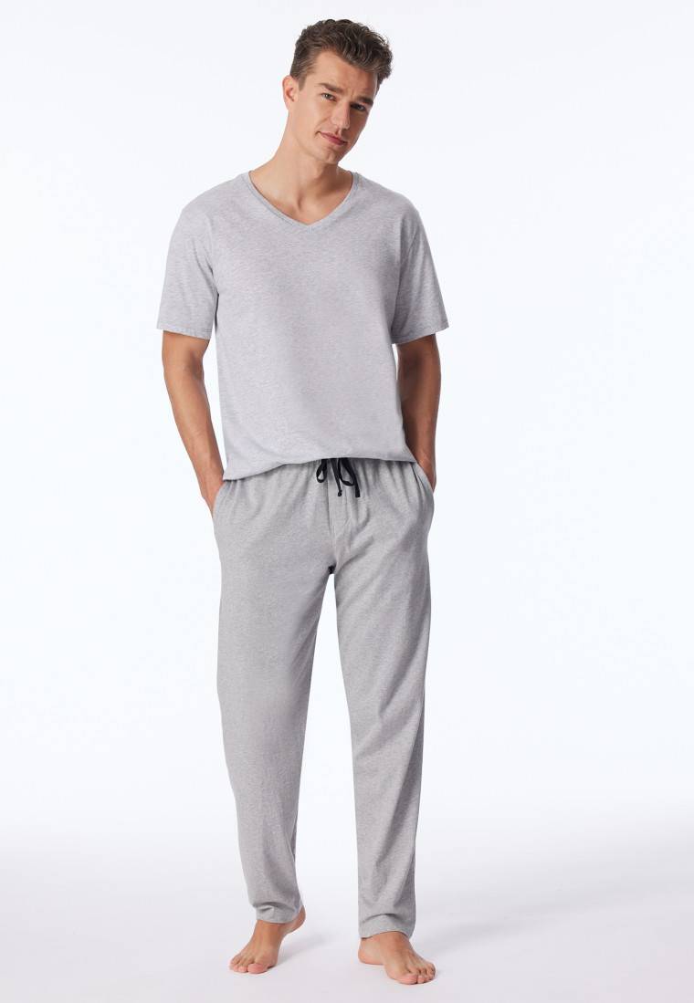 Schiesser Loungehose lang Jersey grau-meliert - Mix+Relax