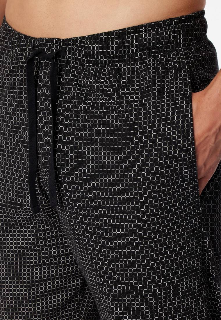 Schiesser Loungehose Lang Jersey Schwarz Gemustert - Mix+Relax