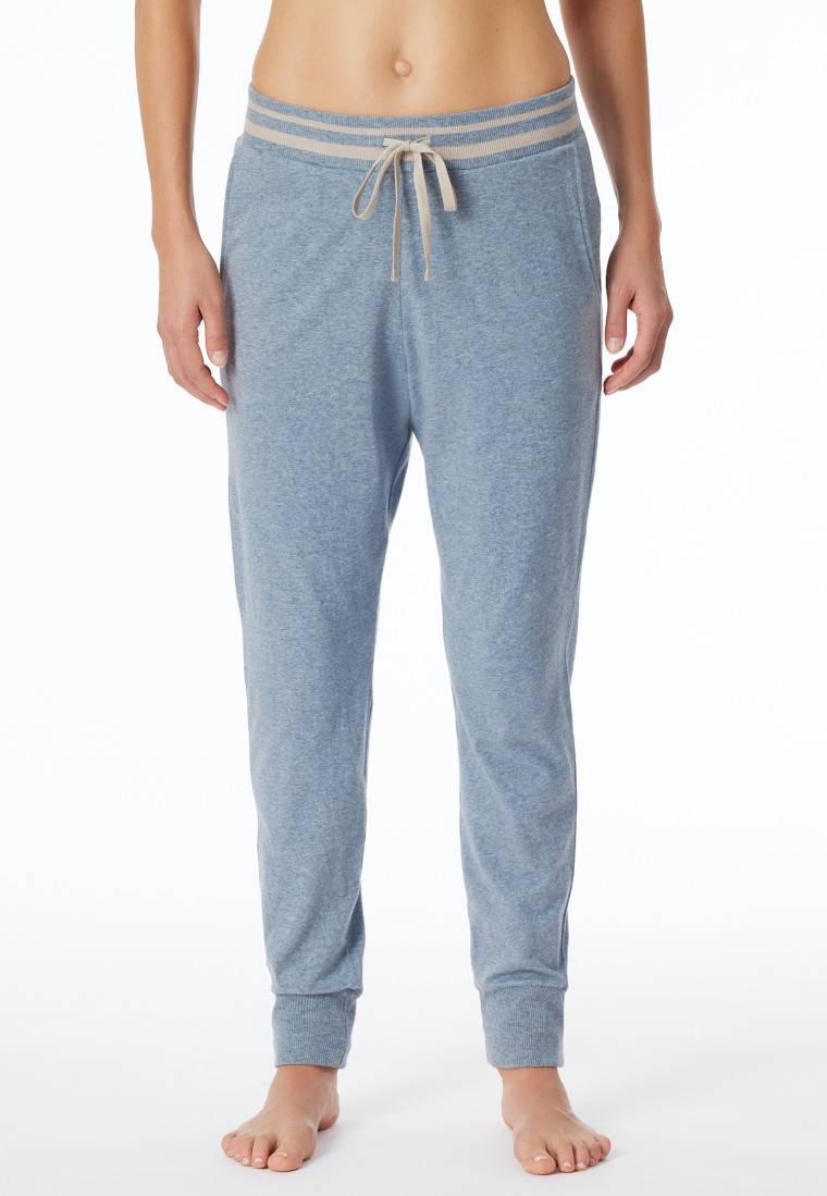 Schiesser Loungehose Lang Organic Cotton Bündchen Jeans-meliert - Mix+Relax