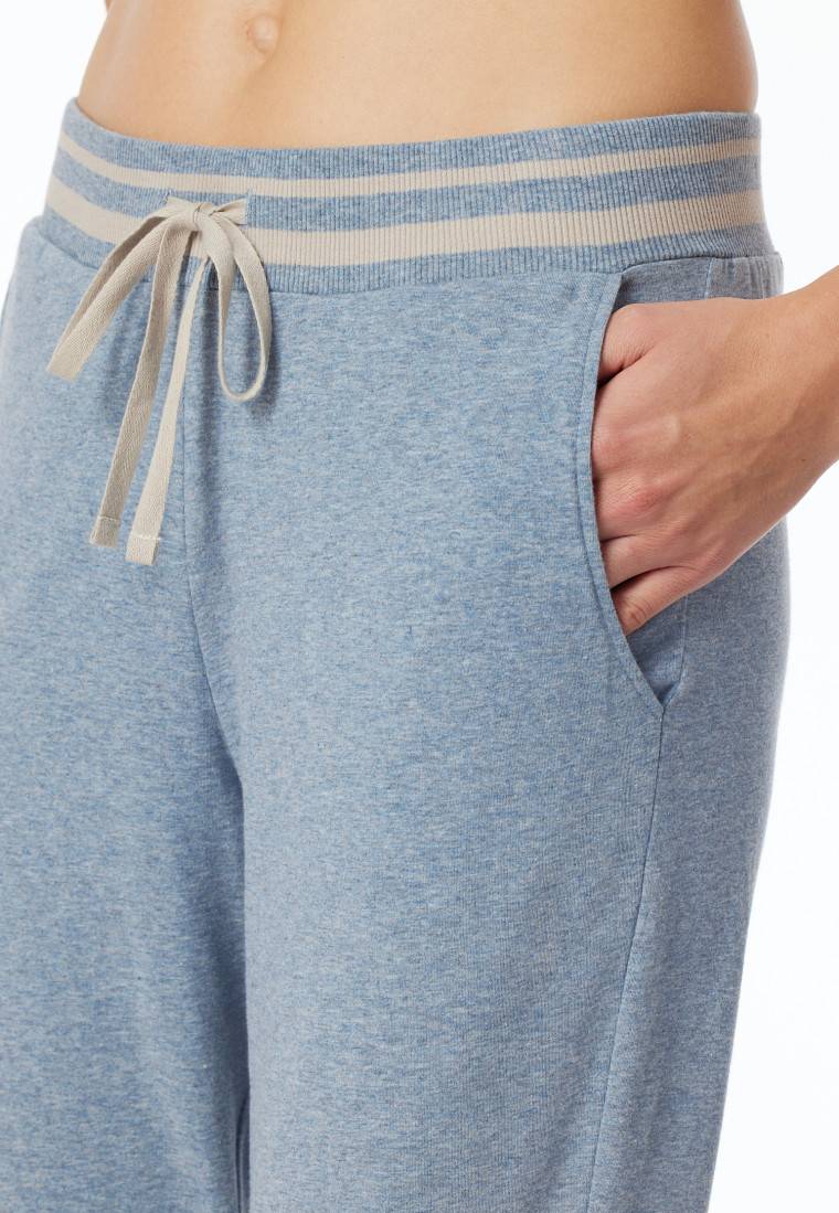 Schiesser Loungehose Lang Organic Cotton Bündchen Jeans-meliert - Mix+Relax