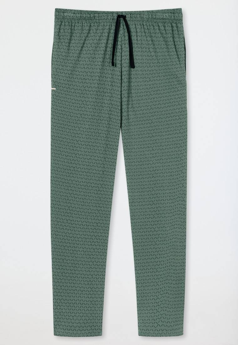 Schiesser Loungehose Lang Organic Cotton Grün Gemustert - Mix+Relax