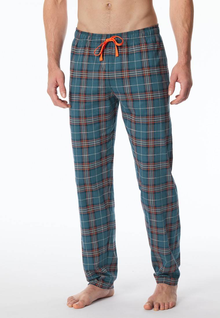 Schiesser Loungehose Lang Organic Cotton Kariert Mehrfarbig - Mix+Relax
