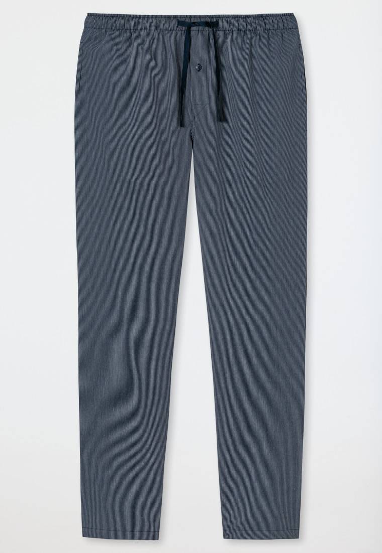 Schiesser Loungehose Lang Webware Dunkelblau Gestreift - Mix+Relax