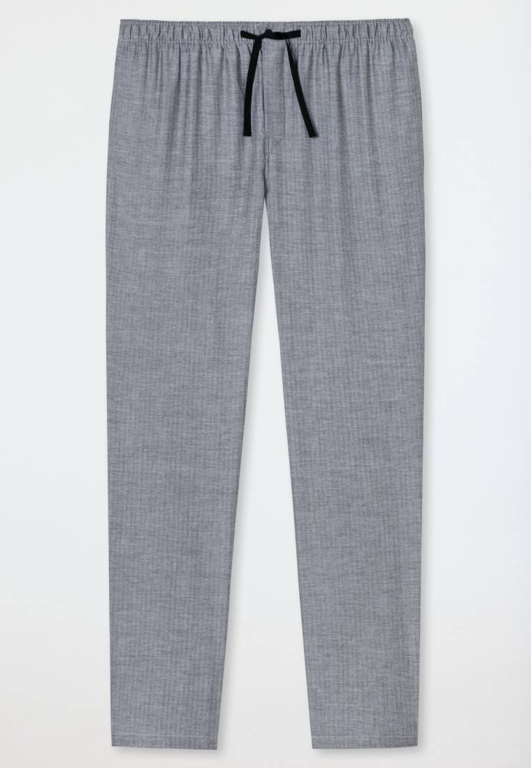 Schiesser Loungehose Lang Webware Fischgrat Schwarz-gemustert - Mix+Relax