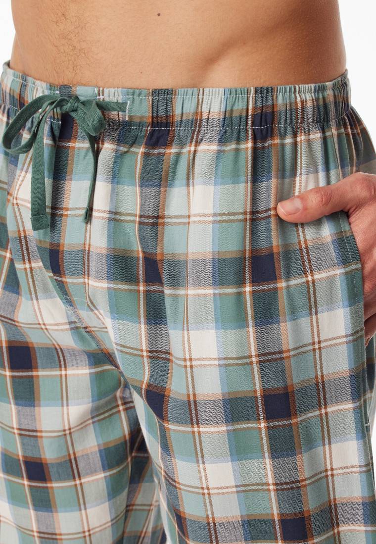 Schiesser Loungehose Lang Webware Organic Cotton Karos Mehfarbig - Mix+Relax