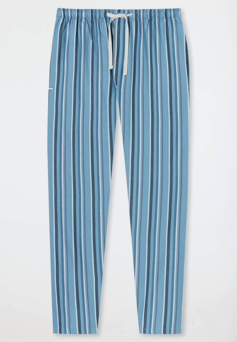 Schiesser Loungehose Lang Webware Organic Cotton Streifen Mehrfarbig - Mix+Relax