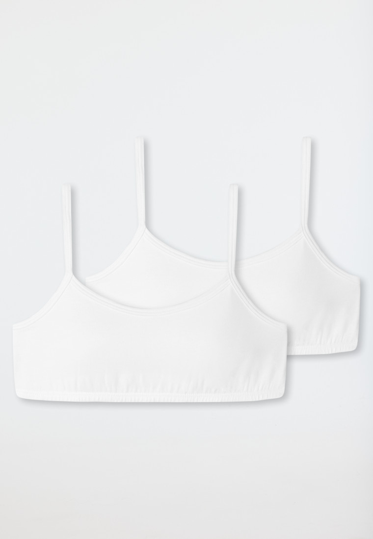 Schiesser Mädchen-Bustiers 2er-Pack Organic Cotton Weiß - 95/5