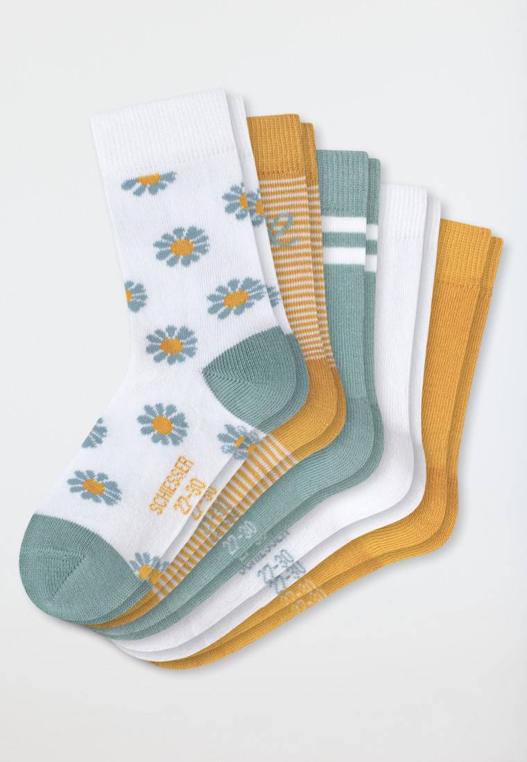 Schiesser Mädchensocken 5er-Pack Blumen mehrfarbig - Blume