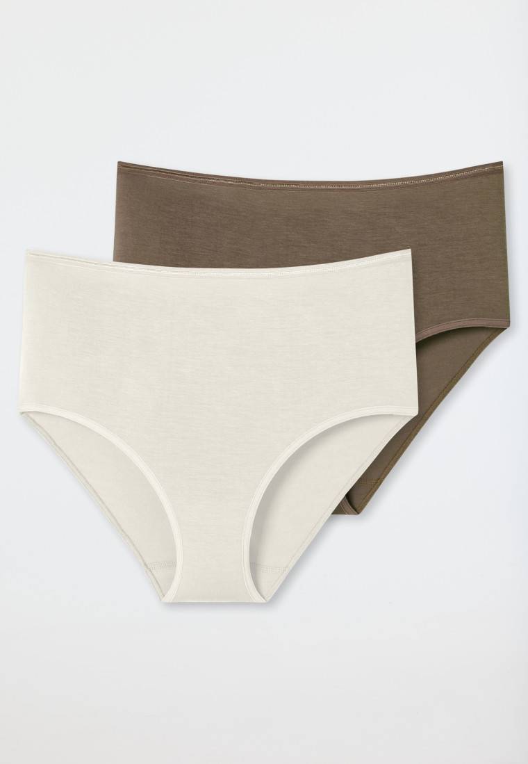 Schiesser Midi-Slips 2er-Pack Beige/ Taupe - Modal Essentials