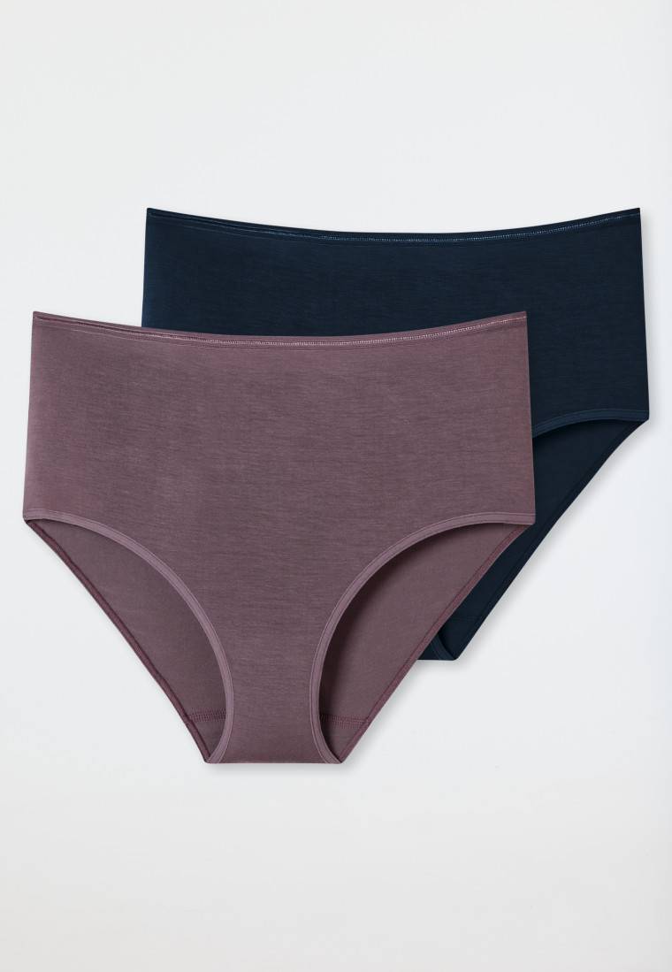 Schiesser Midi-Slips 2er-Pack Dunkelblau/malve - Modal Essentials