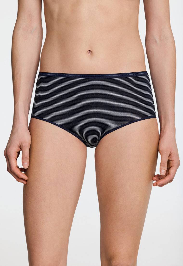 Schiesser Midi-Slips 2er-Pack Nachtblau-weiß Geringelt - Modal Essentials