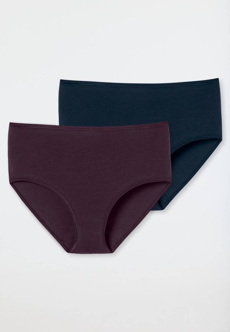 Schiesser Midislip 2er-Pack Organic Cotton Nachtblau/pflaume - 95/5