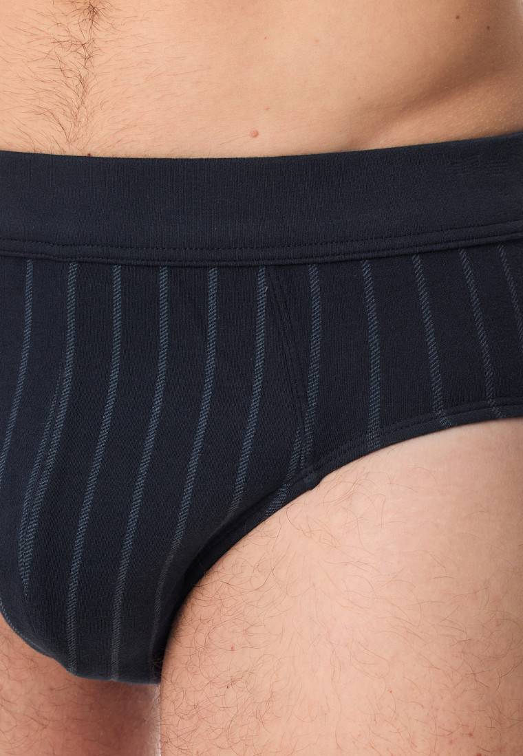 Schiesser Minislip Feininterlock Streifen Nachtblau - Fine Interlock