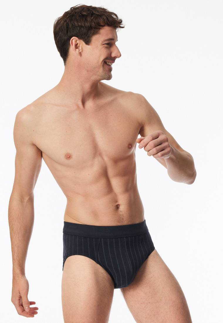 Schiesser Minislip Feininterlock Streifen nachtblau - Fine Interlock