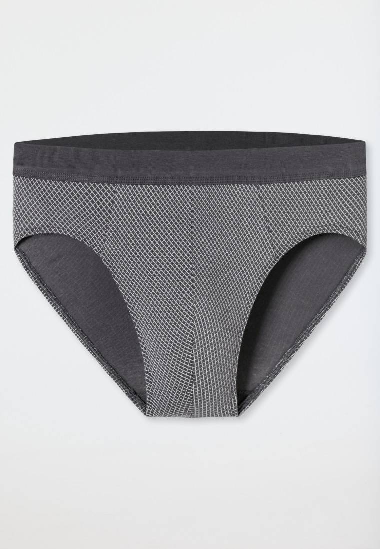 Schiesser Minislip Organic Cotton Gemustert Anthrazit - Comfort Fit