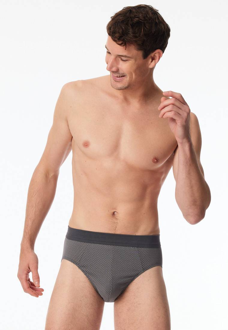 Schiesser Minislip Organic Cotton gemustert anthrazit - Comfort Fit