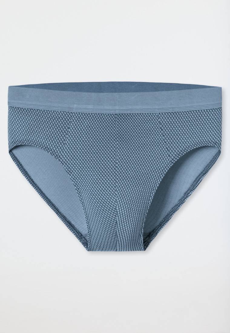 Schiesser Minislip Organic Cotton Gemustert Blaugrau - Comfort Fit