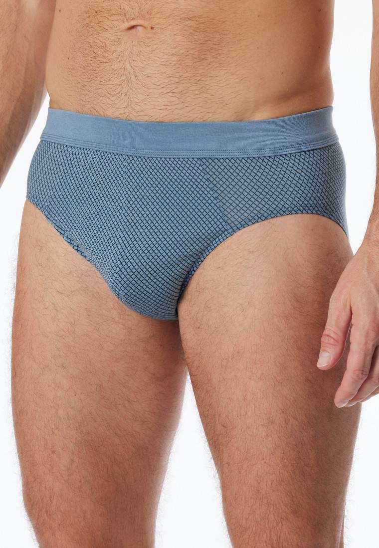 Schiesser Minislip Organic Cotton Gemustert Blaugrau - Comfort Fit
