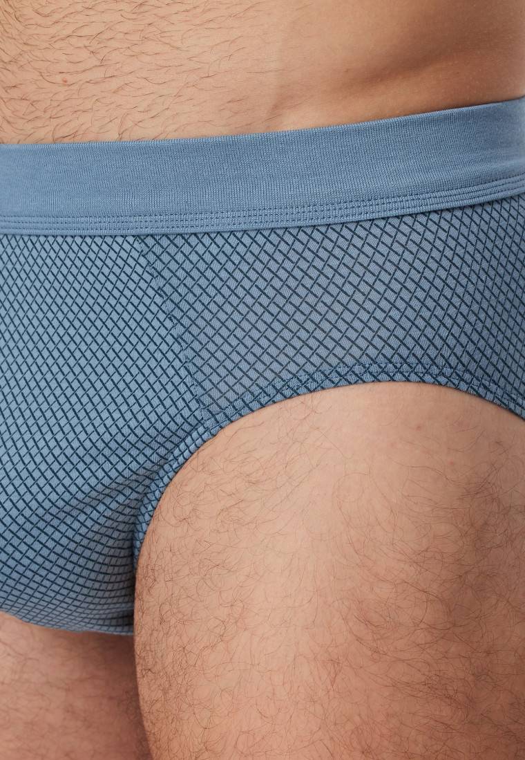 Schiesser Minislip Organic Cotton Gemustert Blaugrau - Comfort Fit
