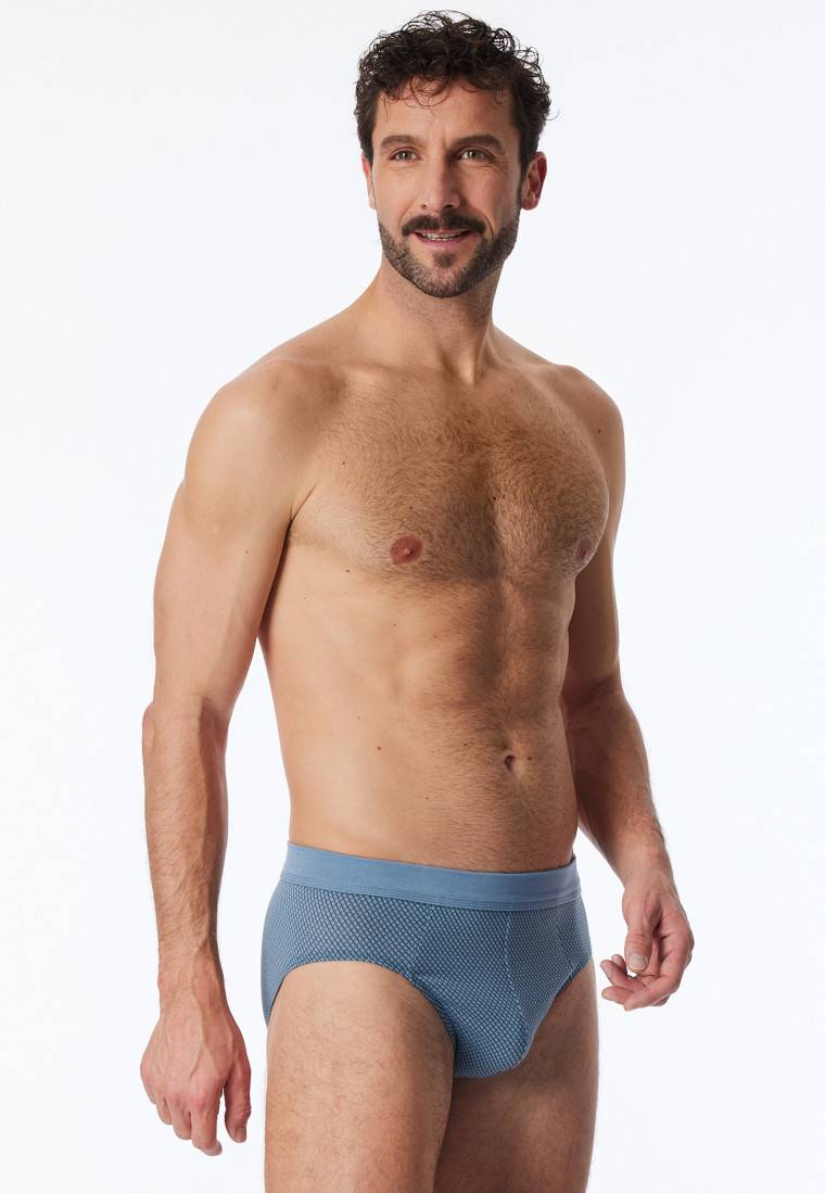 Schiesser Minislip Organic Cotton gemustert blaugrau - Comfort Fit