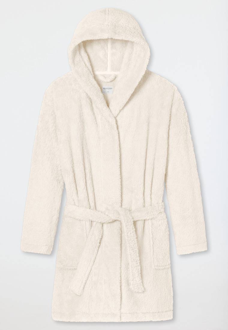 Schiesser Morgenmantel Teddy-Fleece Comfort-Fit Off-white - Essentials