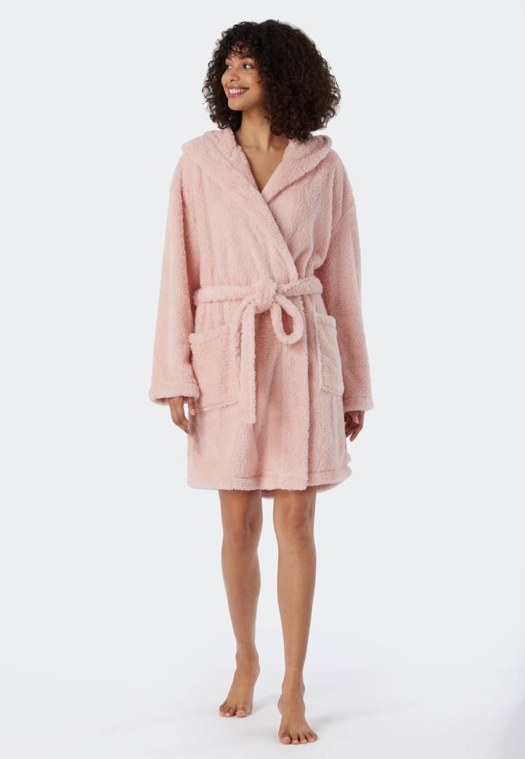 Schiesser Morgenmantel Teddy-Fleece Comfort-Fit Rosé - Essentials